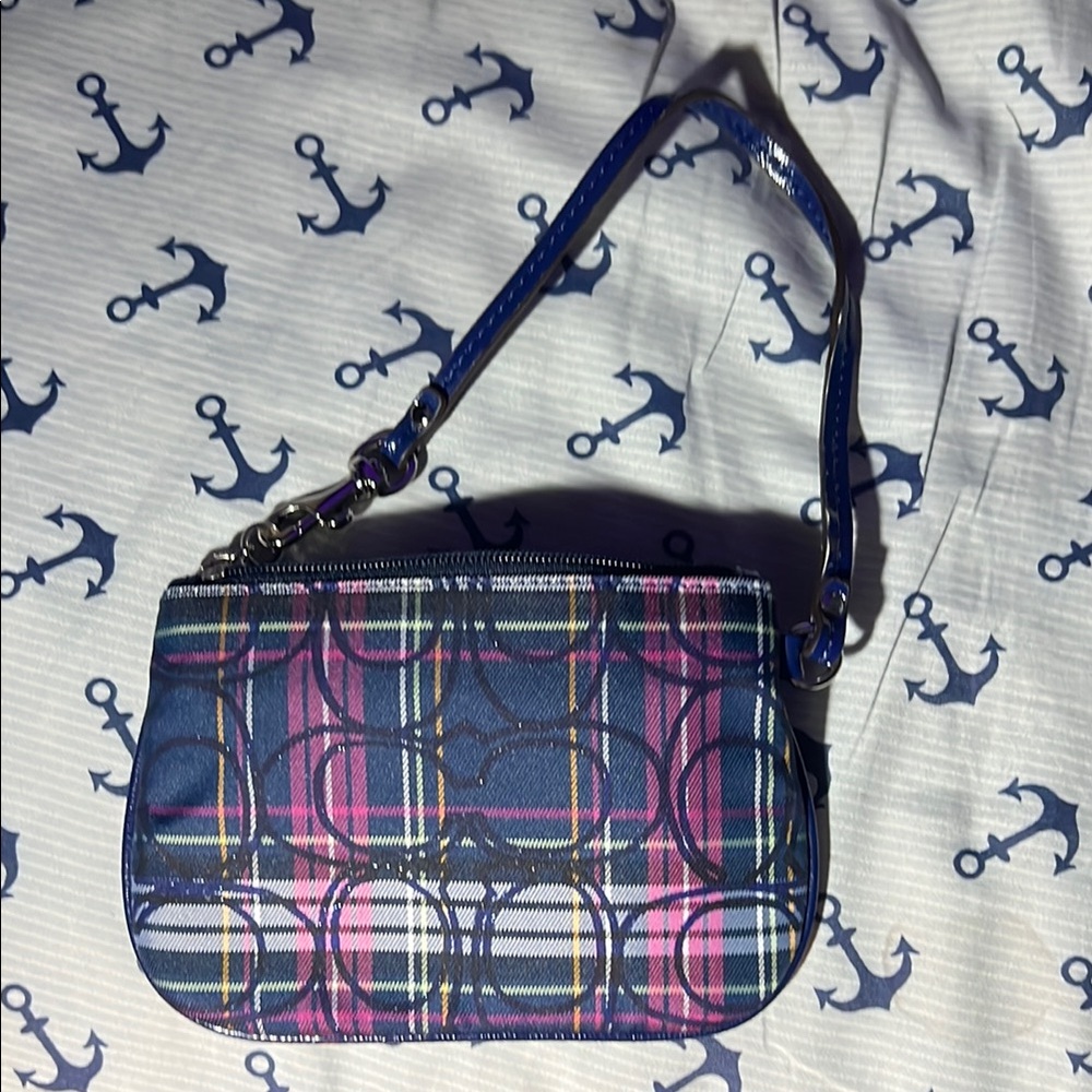 Coach small plaid hand bag